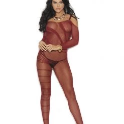 Vivace Crochet Burnout Cold Shoulder Bodystocking Women
