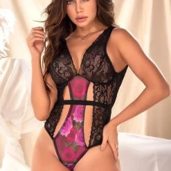 Mapale Lingerie Floral Print Teddy Women