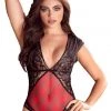Mapale Lingerie Plaid And Lace Teddy Women