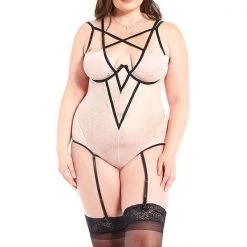 ICollection Lingerie Dot Mesh & Lace Teddy