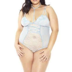 ICollection Floral Applique & Mesh Choker Teddy