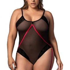 Mapale Lingerie Red Harness Teddy Women