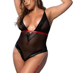 Mapale Lingerie Women Chain Garter Teddy