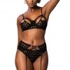 Mapale Lingerie 3PC Dot Mesh Set