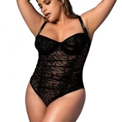 Mapale Lingerie Ruched Lace Teddy Women