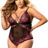 Mapale Lingerie Floral Teddy Women