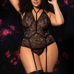 Mapale Lingerie Women Lace Harness Teddy