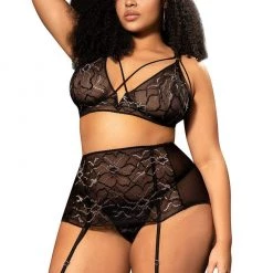 Mapale Lingerie 3PC Floral Lace Set