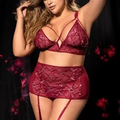 Mapale Lingerie 3PC Floral Lace Set