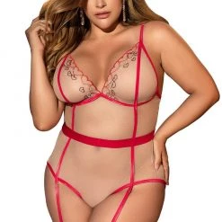 Mapale Lingerie Heart Garter Teddy