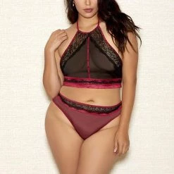 ICollection Halter Bra Set With Rhinestone