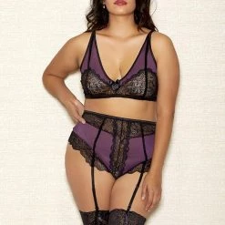 ICollection Lace Bralette & High Waist Panty Set