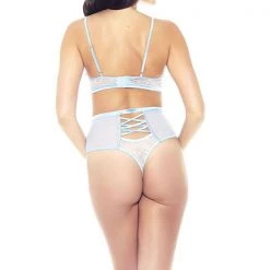 ICollection Floral Applique & Mesh Bra Set