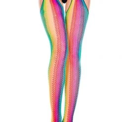 Music Legs Pride Zig Zag Net Suspender