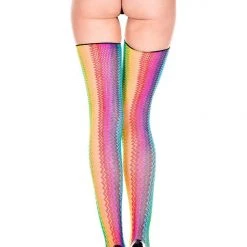 Music Legs Pride Zig Zag Net Suspender