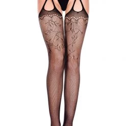 Music Legs Hosiery Lace & Net Suspender Pantyhose