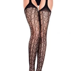 Music Legs Lace Suspender Pantyhose Hosiery