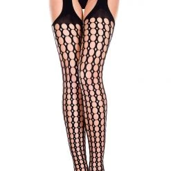 Music Legs Round Net Suspender Pantyhose
