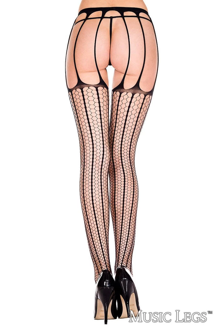 Music Legs Hexagonal Suspender Pantyhose Hosiery 2 Music Legs Hexagonal Suspender Pantyhose Hosiery
