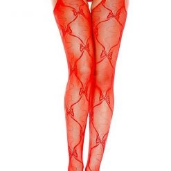 Music Legs Christmas Bow Lace Suspender Pantyhose