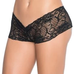 Mapale Lingerie Crotchless Low Rise Lace Boyshort