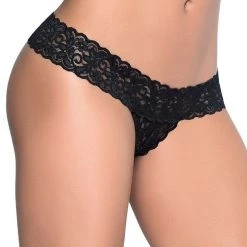 Mapale Lingerie Peek-A-Boo Lace Thong Women