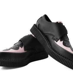TUK-A9565 Black & Pink Western Pointed Buckle Creeper Women 11 TUK-A9565 Black & Pink Western Pointed Buckle Creeper Women