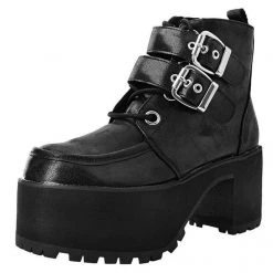 Women TUK-A9580L Black 2-Buckle Nosebleed Boot