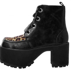 Women TUK-A9581L Black & Leopard Nosebleed Boot