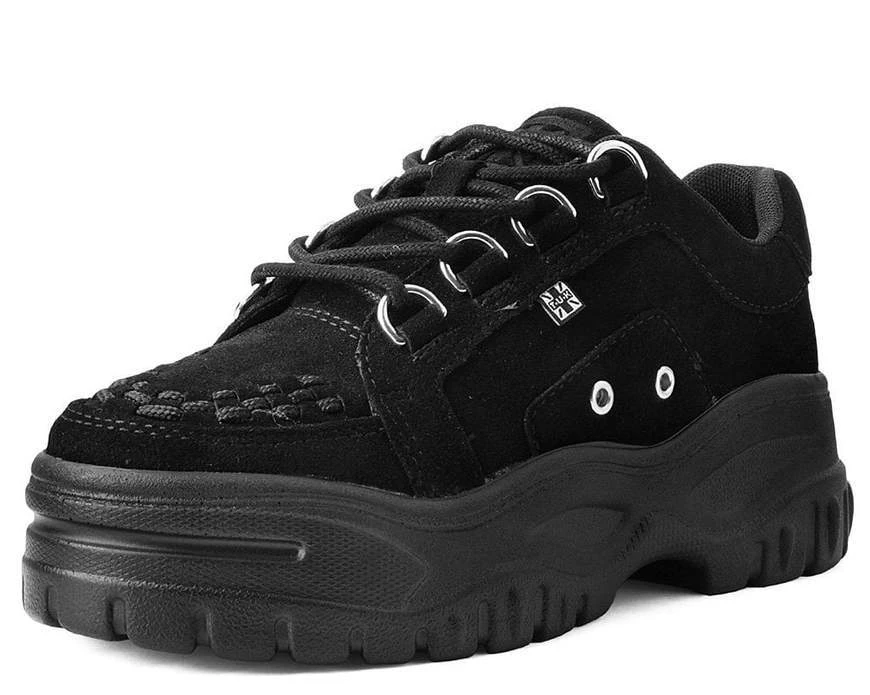TUK-A9585L Black Suede Wave Platform Creeper Sneaker 1 TUK-A9585L Black Suede Wave Platform Creeper Sneaker