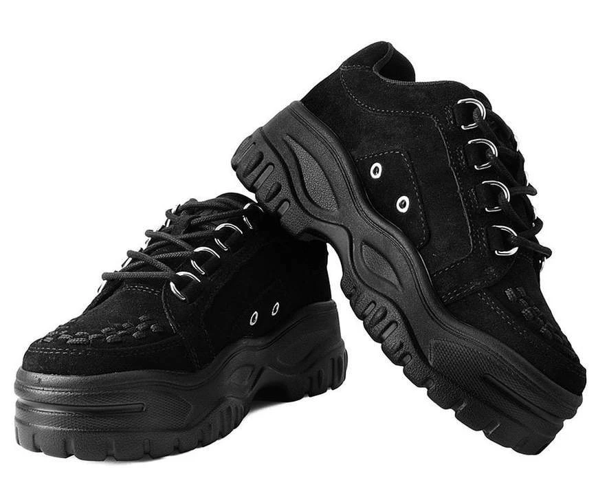TUK-A9585L Black Suede Wave Platform Creeper Sneaker 2 TUK-A9585L Black Suede Wave Platform Creeper Sneaker