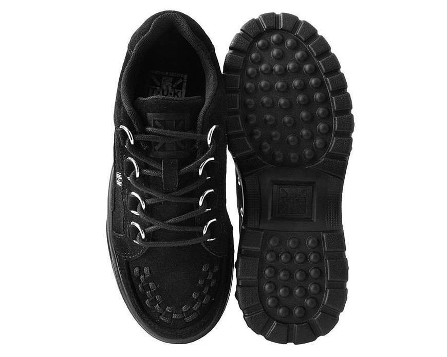 TUK-A9585L Black Suede Wave Platform Creeper Sneaker 4 TUK-A9585L Black Suede Wave Platform Creeper Sneaker