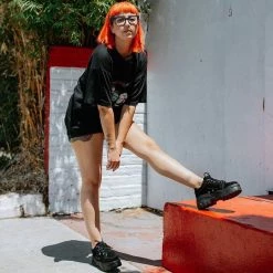 TUK-A9585L Black Suede Wave Platform Creeper Sneaker 12 TUK-A9585L Black Suede Wave Platform Creeper Sneaker