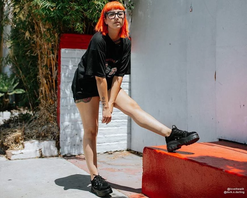 TUK-A9585L Black Suede Wave Platform Creeper Sneaker 6 TUK-A9585L Black Suede Wave Platform Creeper Sneaker