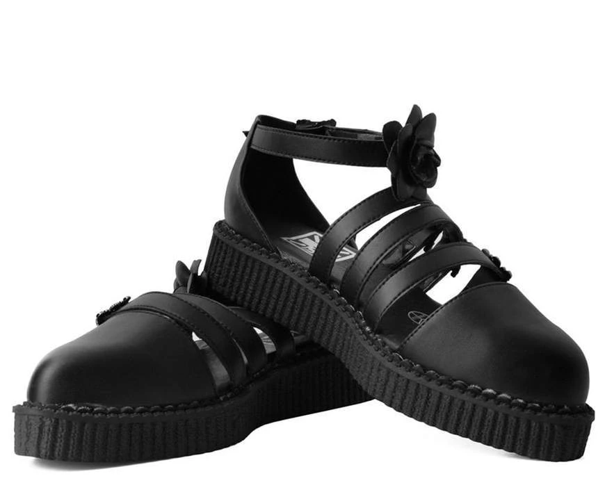 TUK-A9591L Black TUKskin™ Strappy Rose Mary Jane Creeper Women 5 TUK-A9591L Black TUKskin™ Strappy Rose Mary Jane Creeper Women