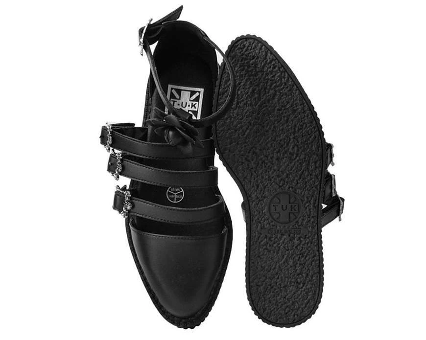 TUK-A9591L Black TUKskin™ Strappy Rose Mary Jane Creeper Women 4 TUK-A9591L Black TUKskin™ Strappy Rose Mary Jane Creeper Women