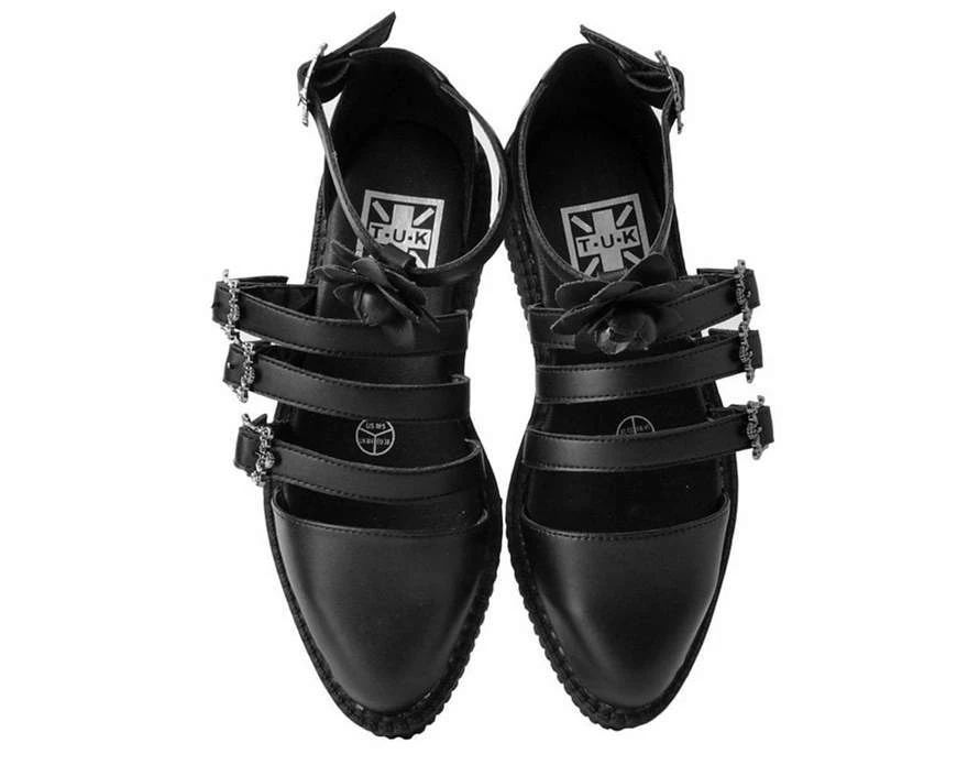 TUK-A9591L Black TUKskin™ Strappy Rose Mary Jane Creeper Women 3 TUK-A9591L Black TUKskin™ Strappy Rose Mary Jane Creeper Women