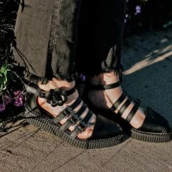 TUK-A9591L Black TUKskin™ Strappy Rose Mary Jane Creeper Women 17 TUK-A9591L Black TUKskin™ Strappy Rose Mary Jane Creeper Women
