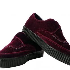 TUK-A9598 Burgundy Velvet Pointed Buckle EZC Women
