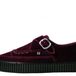 TUK-A9598 Burgundy Velvet Pointed Buckle EZC Women