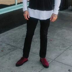 TUK-A9598 Burgundy Velvet Pointed Buckle EZC Women