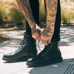 Women TUK A9636 Black TUKskin™ Pointed Lace Up Boot