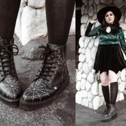 TUK A9746 Black TUKskin™ 7-Eye Spiderweb Glow Boot Women