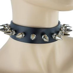 Funk Plus 1 1/8" BLACK LEATHER CHOKER