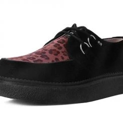 Women TUK D9761 Black Suede & Leopard 1970 Original Creeper