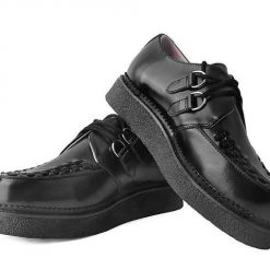 TUK D9762 Black Leather 1970 Original Creeper Women