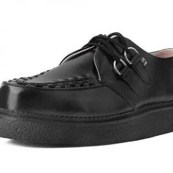 TUK D9762 Black Leather 1970 Original Creeper Women
