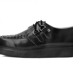 TUK D9762 Black Leather 1970 Original Creeper Women