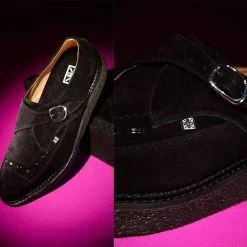 TUK D9765 Black Suede 1970 Pointed Original Creeper Women