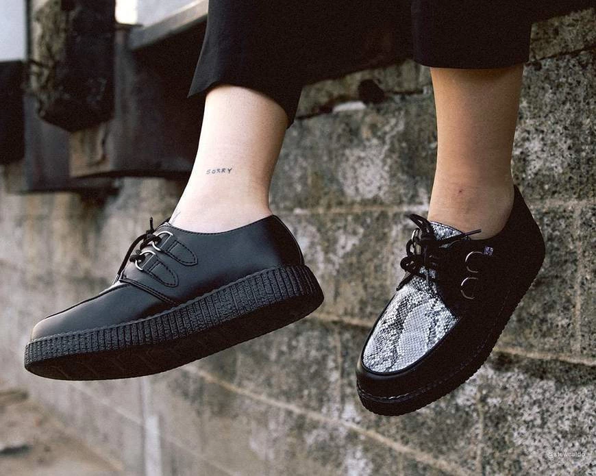 Women TUK-F9672 Black & Grey Snake Viva II Low Creeper 5 Women TUK-F9672 Black & Grey Snake Viva II Low Creeper